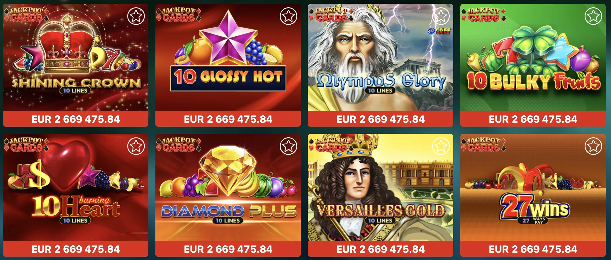Winbet spelaanbod
